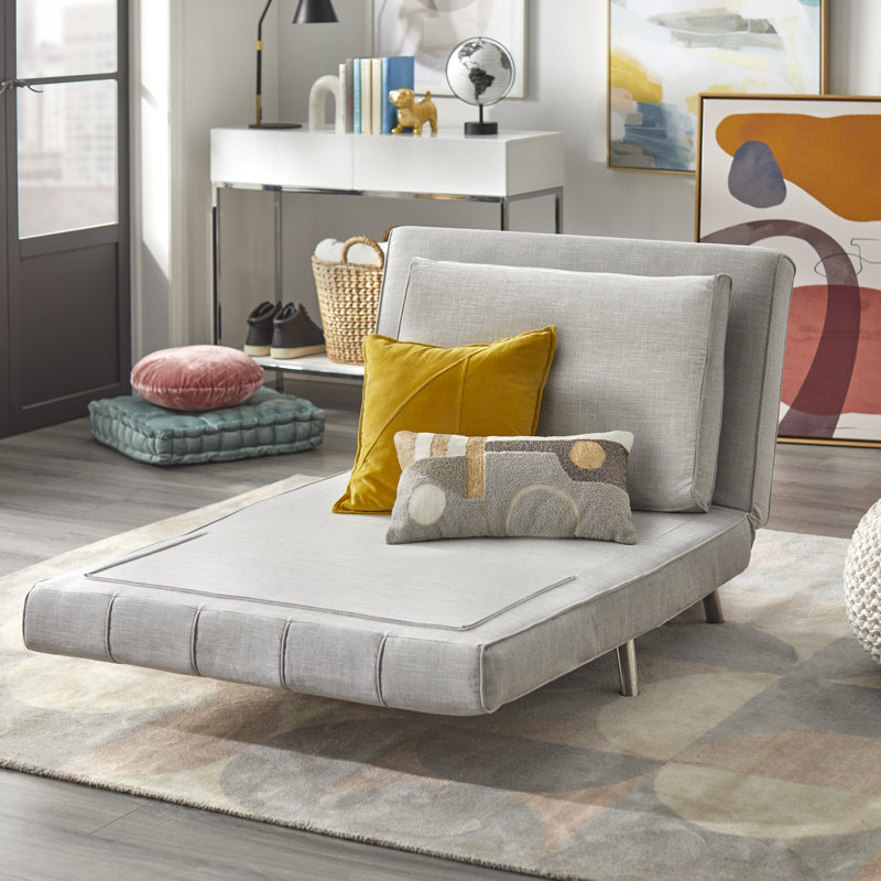 Brayden Studio® Twin Upholstered Pillow Back Futon Chair & Reviews